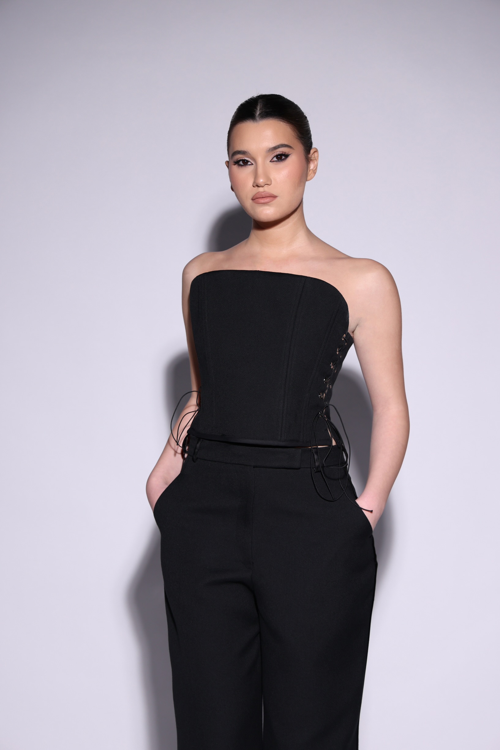 Satin Contrast Trousers view 2